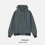 Pigment Rivet Detail Work Hood Jumper