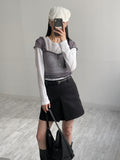 [Pants Lining!/Belt SET] Benny Pleated A-Line Mini Skirt