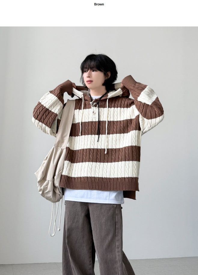 【YOURNUS】Devil Cable Hood Knit YOURNUS (ユアノス) - デビルケーブルフードニット / Devil