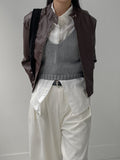 Biker Overfit Short Leather Jacket