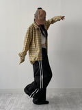 [2way!] Color matching track wide pants