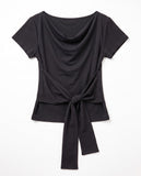 COWL DRAPE TIE TOP