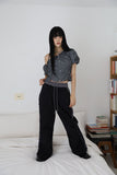 Berry flower frill pants