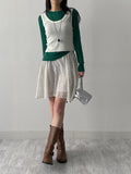 Dot Chiffon Flare Midi Skirt