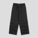 Cotton stitch wide work pants