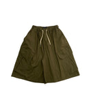Washed Diagonal Cargo Bermuda Banding Pants