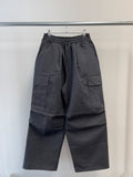 Solid Cotton Banding Cargo Pants