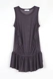 Pearling mesh flare sleeveless