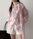 Sion Tencel See-through Over Fit Blouse