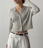 Spen Symbol Ribbed Crop Cardigan