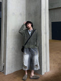 Raw Vintage Gray Tin Bermuda Denim