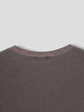 Pigment Ribbed Henley Neck Muscle Tee