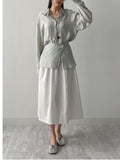 [Skirt SET] Crio Wrap Loose Fit Blouse