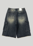 Tin Washing Bermuda Cargo Denim