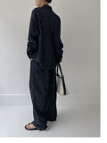 [Setup Available/Unisex] Colin Two Tuck Wide Denim Pants