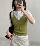 Tone-tone Ribbed Sleeveless