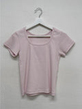 Ravi Ribbed Square Neck Short Sleeve T-Shirt