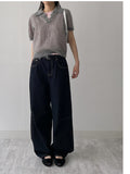 Mohair collar half knit