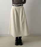 Peach Corduroy Flare Skirt