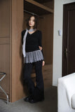 Pin tuck bootcut easy pants