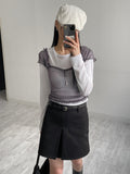 Sleeve See-through Long Sleeve T-shirt