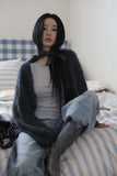 No-button soft fur cardigan