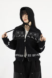 Nordic black knit zip-up
