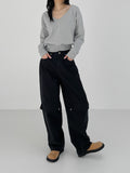 Soft V-neck Crop Knit