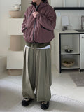 Multi-Tuck Nylon Balloon Pants