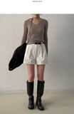 [Tie SET] Sheep V-neck Knit T-shirt