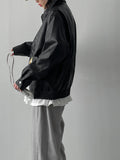 Edison Leather Overfit Blouson Jumper