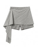 EYELET DRAPE SKIRT PANTS