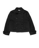 BLACK BUTTON SHORT COAT