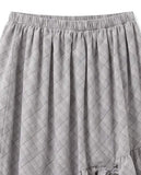 CHECK SHIRRING LAYERED SKIRT