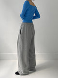 One tuck banding training wide pants