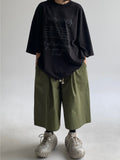 Solid Cotton Banding Bermuda Pants