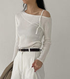 Andew One Shoulder Knit T-Shirt