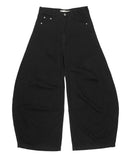 SOLID COTTON CURVED PANTS