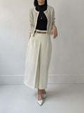 Fence color matching tweed crop cardigan
