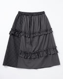 CHECK MIX FRILL SKIRT