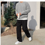 Sentic brushed one-tuck wide pants