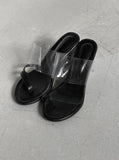 1207 Unbalanced Strap Sandals Wedge Heels (8cm)