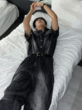 Cool Wash Pintuck Linen Denim Pants