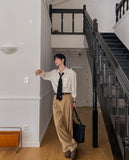 Contour two pintuck wide slacks