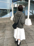 Ribbon Frill Tiered Banding Midi Skirt