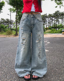 Becky Rough Damaged Denim Pants