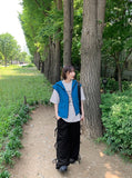 Wormed Dot Ribbon Banding Wide Pants