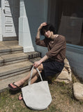 Crunchy linen ribbed round neck cardigan