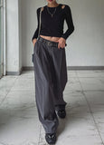 (UNISEX) Weight One Pin Tuck Wide Slacks