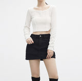 Fera Button Cropped T-Shirt